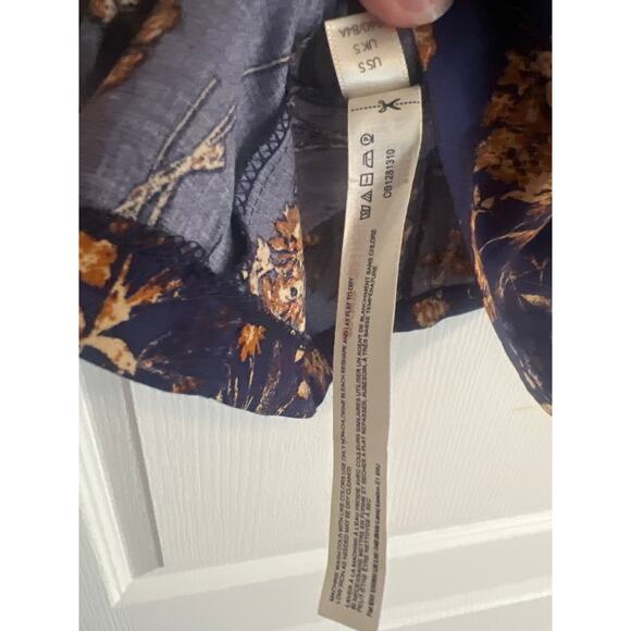 Intimately Free People Mini Dress Size S Navy Gold Adjustable Straps Charms - Picture 7 of 7